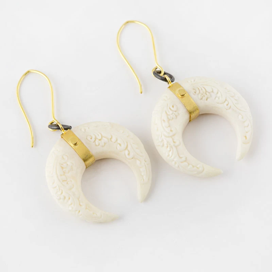 Crescent hot sale horn earrings