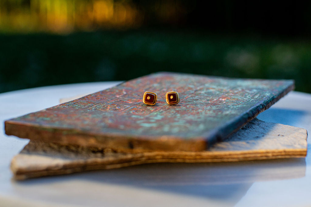 NEW ARRIVAL! Tiny carnelian studs