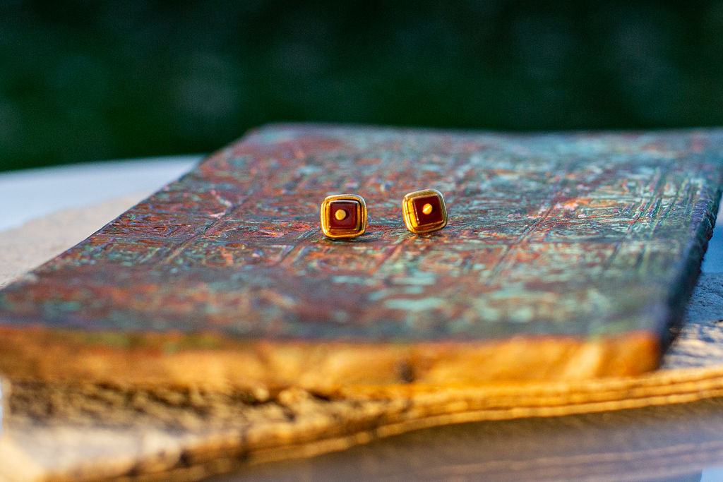 NEW ARRIVAL! Tiny carnelian studs