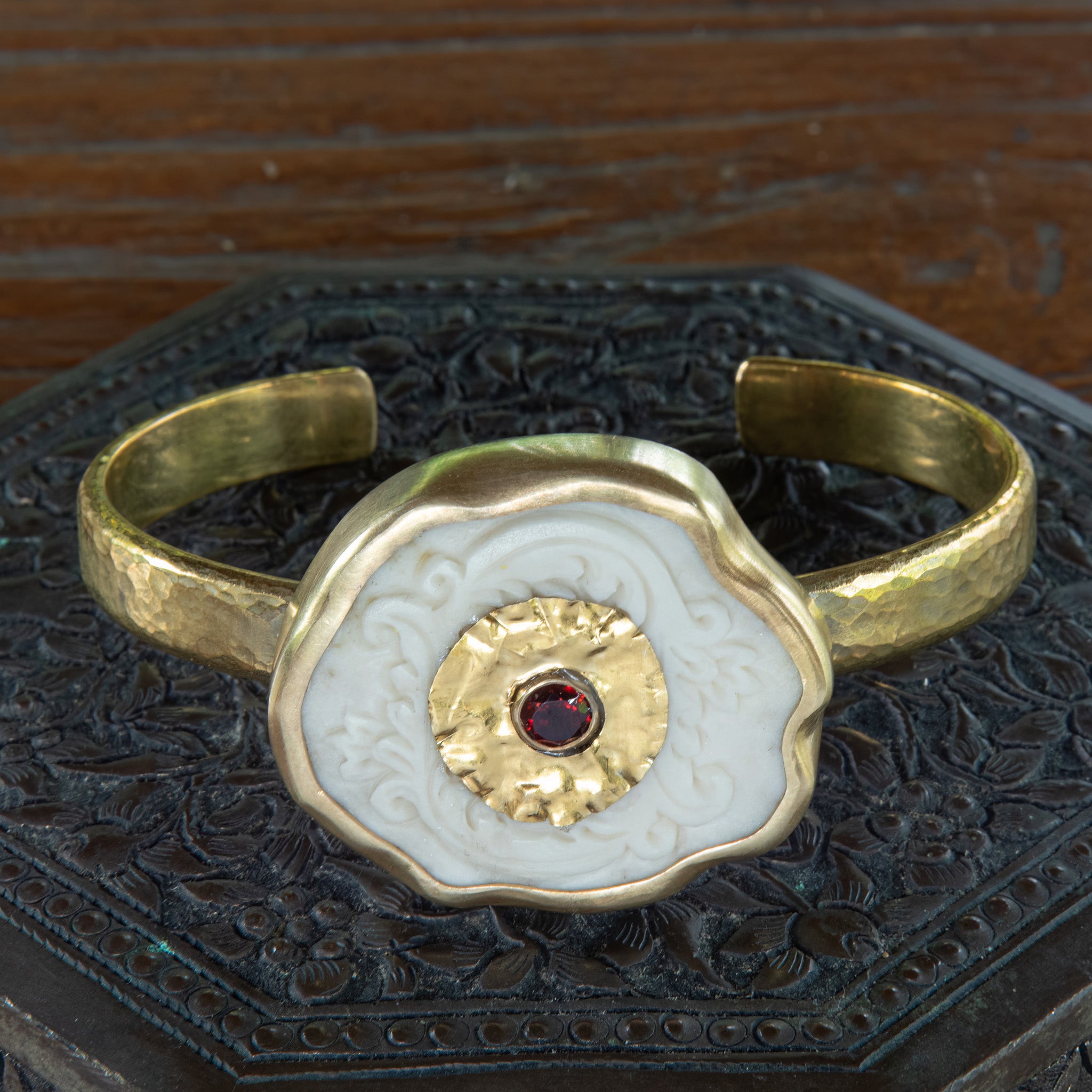 NEW ARRIVAL! Antler and Garnet Cuff 2.0