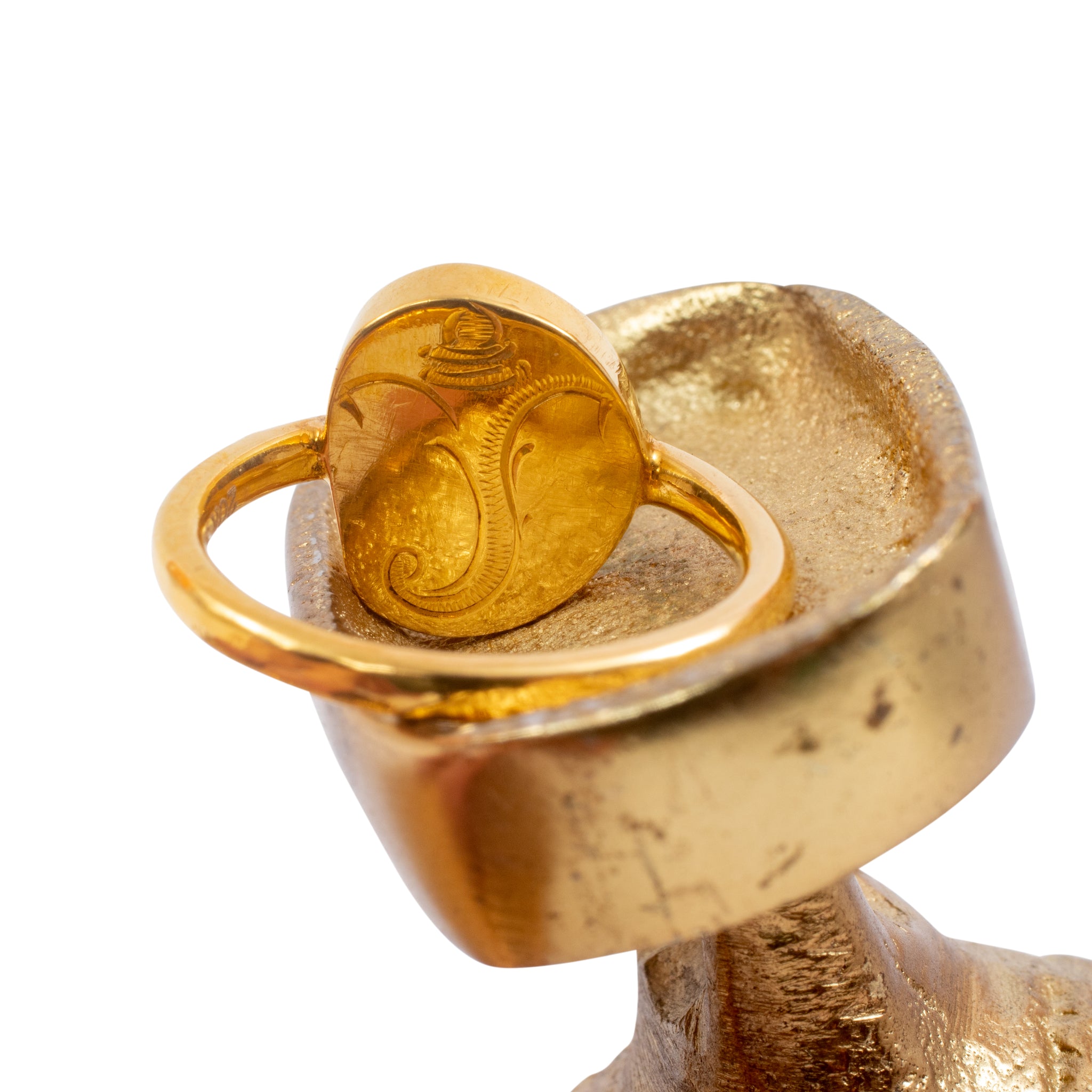 20k gold Basalt and Ruby Ring