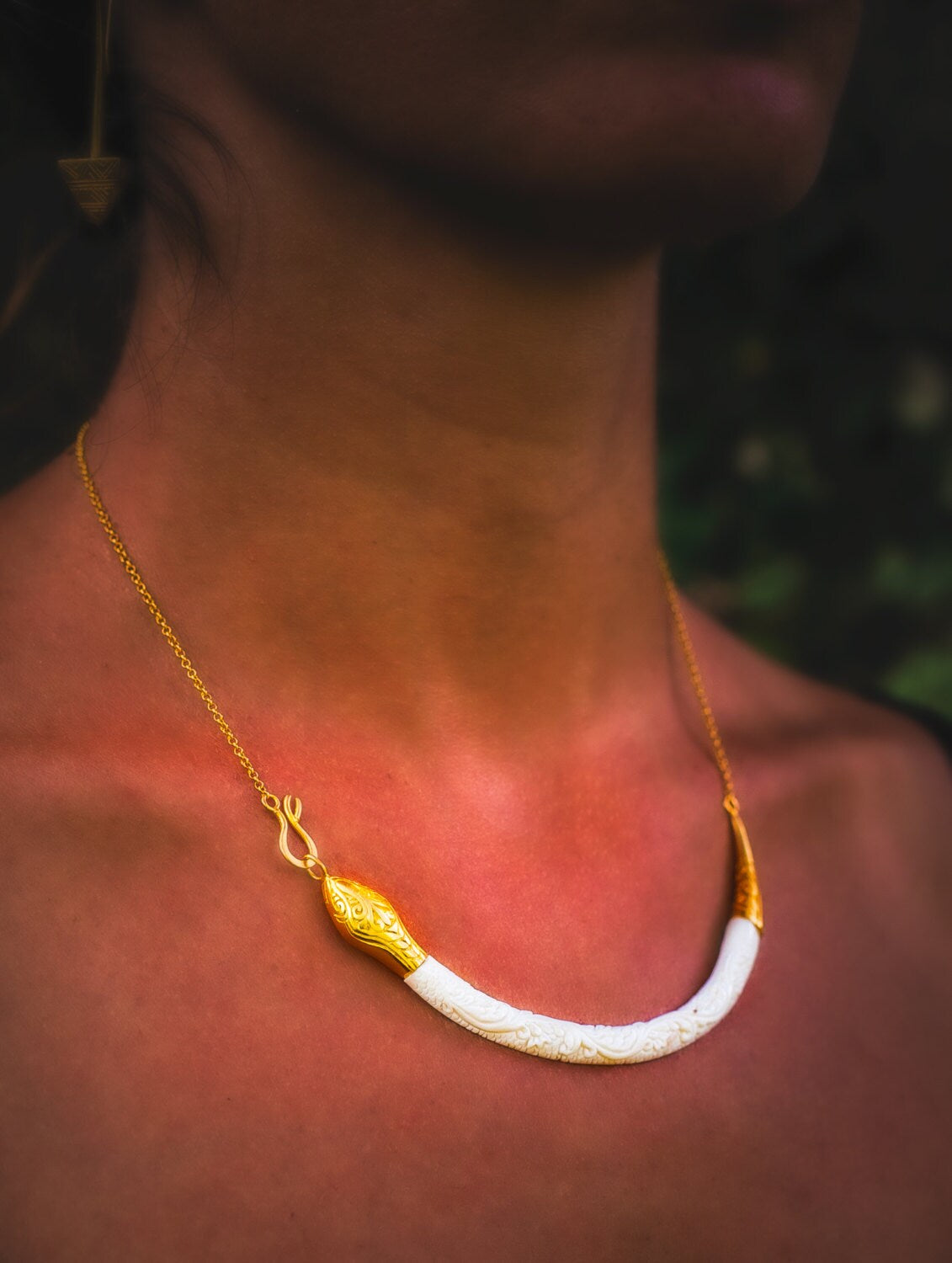 Snake Charmer Necklace in Off White
