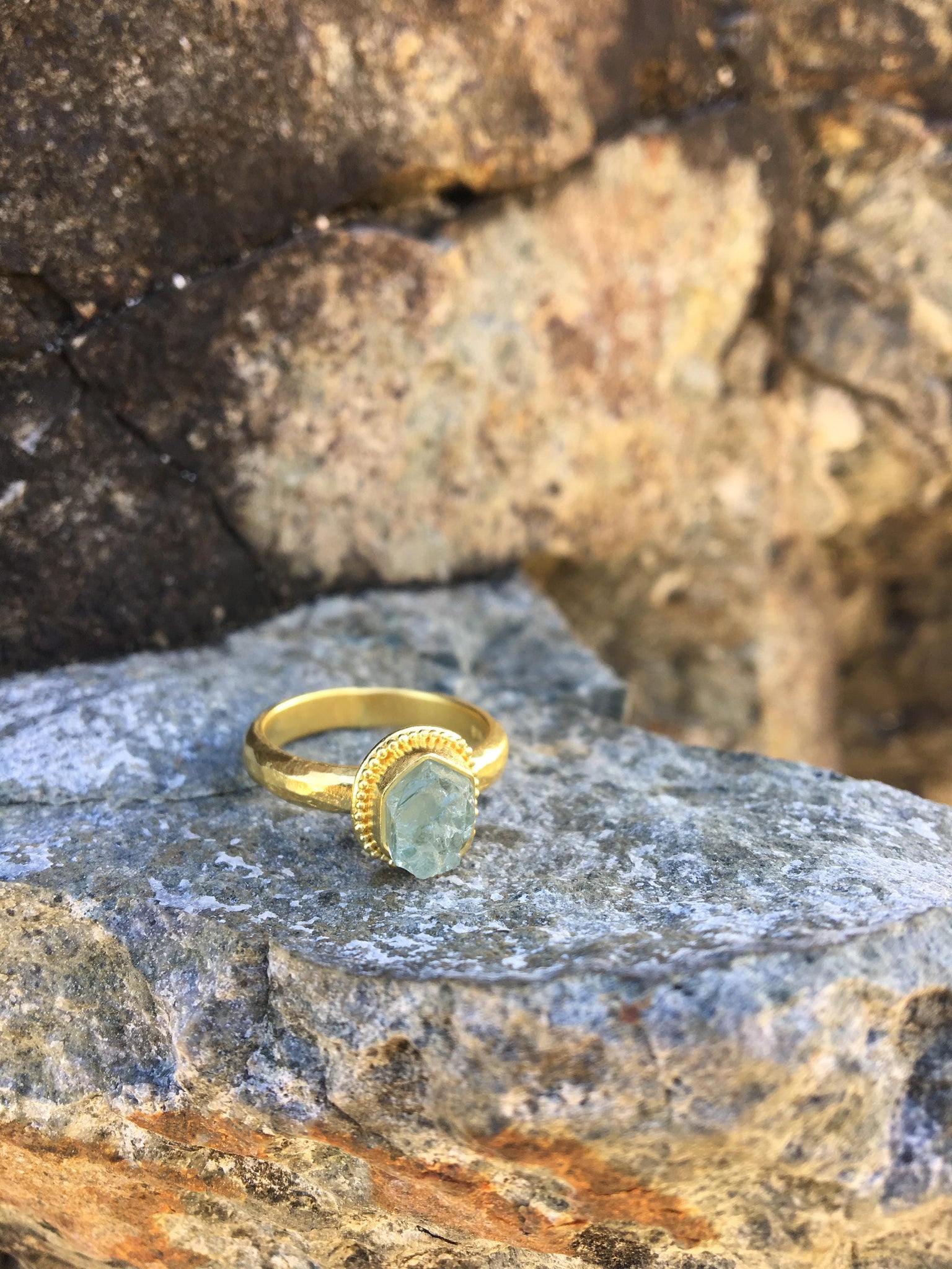 Raw Aquamarine Ring