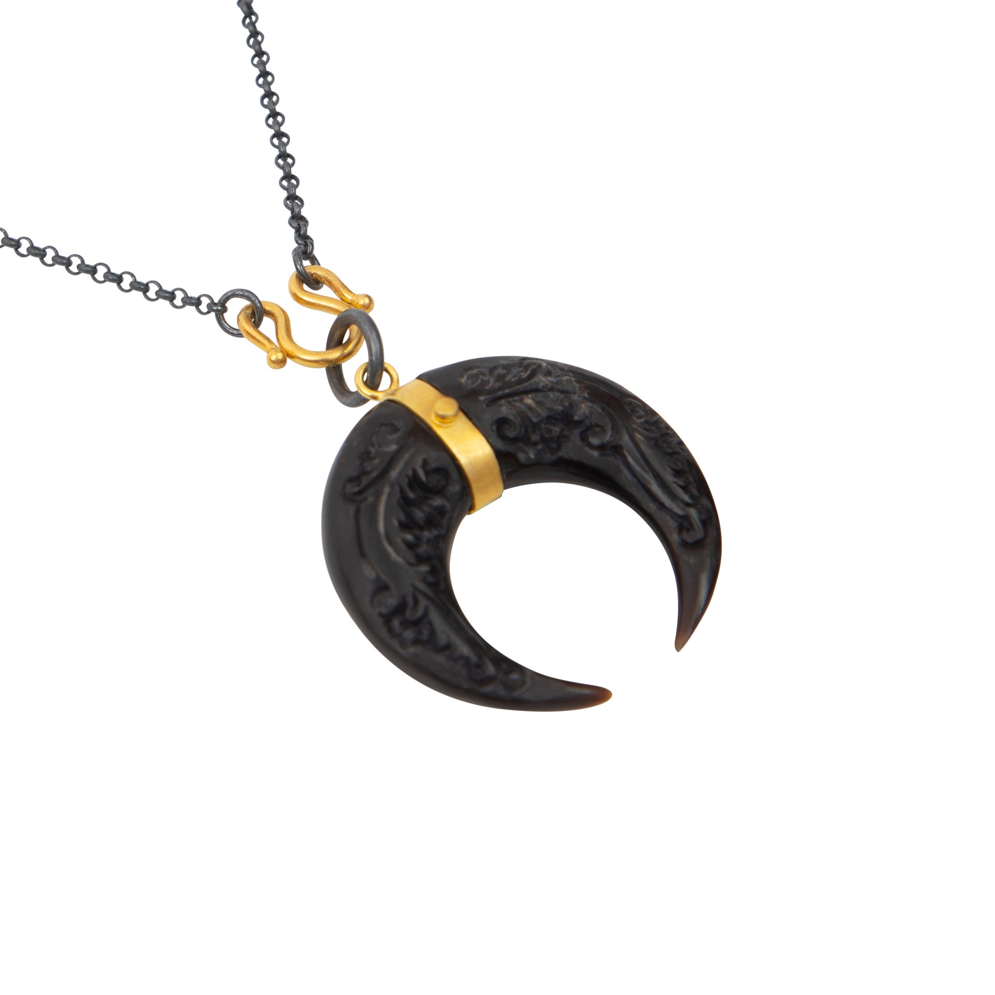 Black Golden Horn Pendant