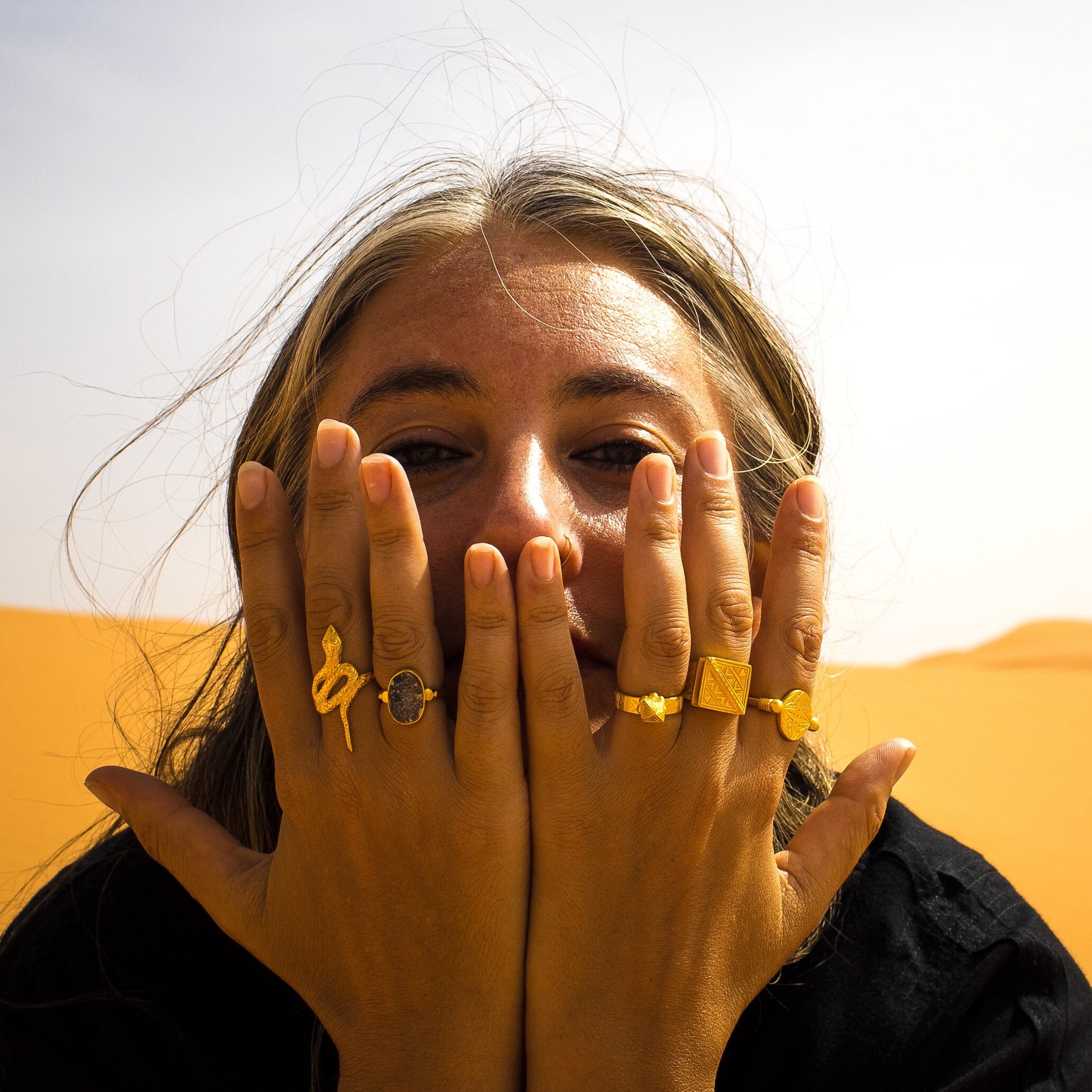 Druzy Quartz and Gold Ring