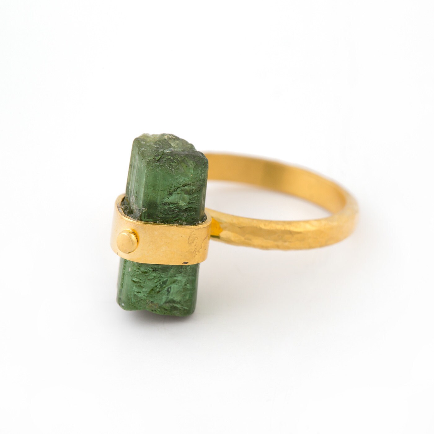 Green Tourmaline Vertical Ring