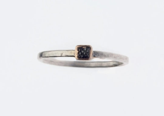 Silver and 20k Gold Diamond Ring